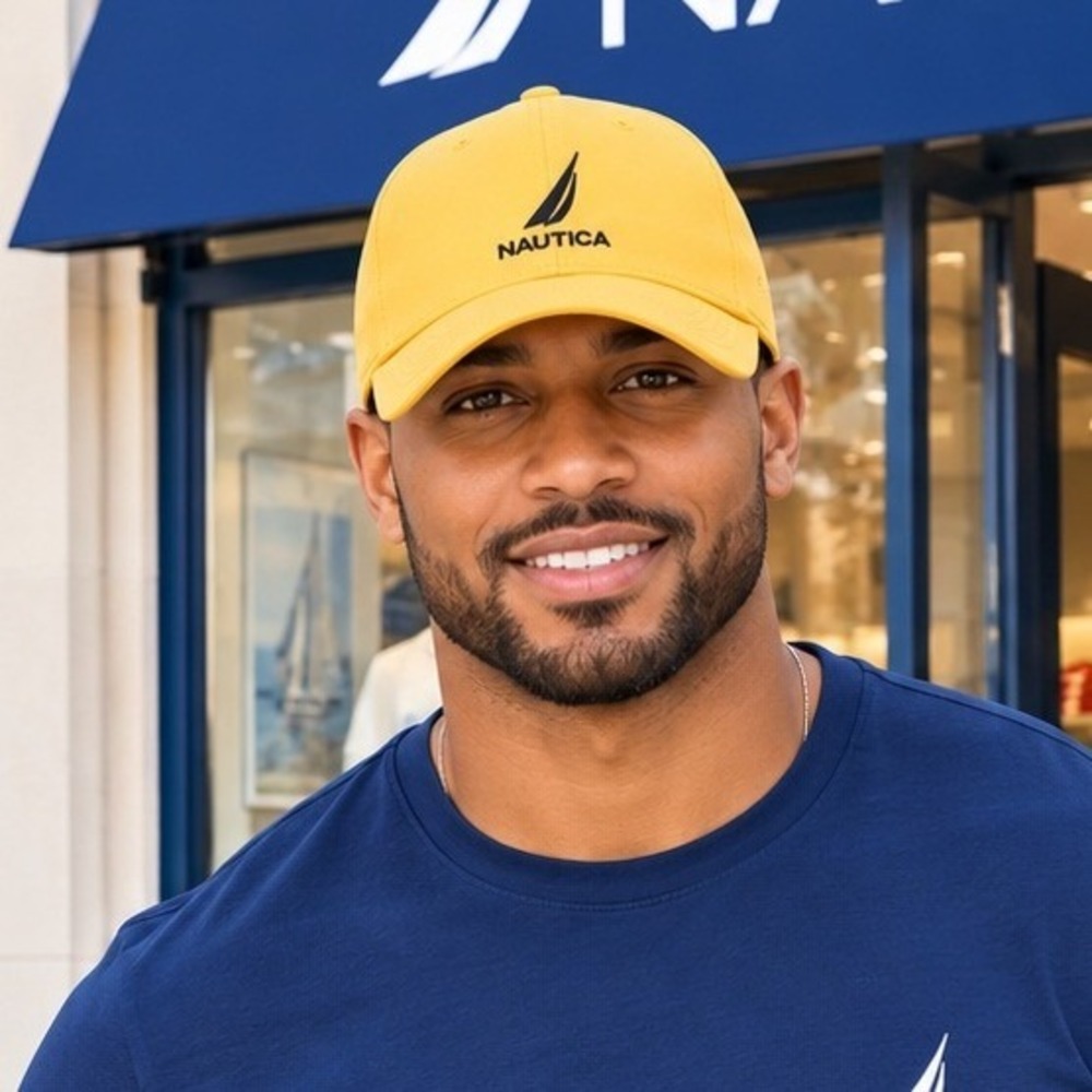 Nautica Mens J-Class Baseball Cap Yellow Embroidered Logo Hat HR8401 OSZ NEW